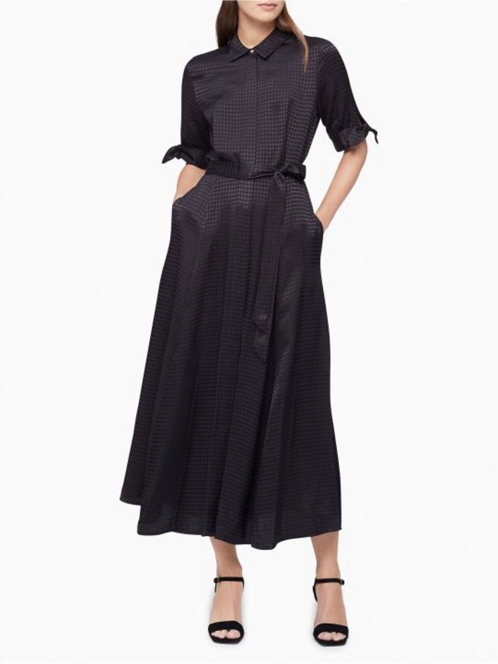 Calvin Klein Black Maxi Shirt Dress